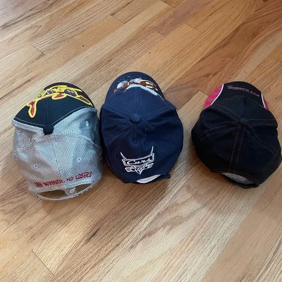 Bundle of 3 Cars Disney Pixar caps hats. Youth